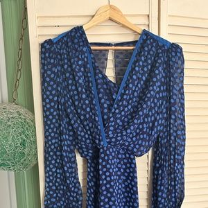 Vintage Blue Polka Dot Cocktail Dress